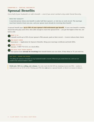 Chapter 4 of the Senior Benefits Playbook: spousal benefits.